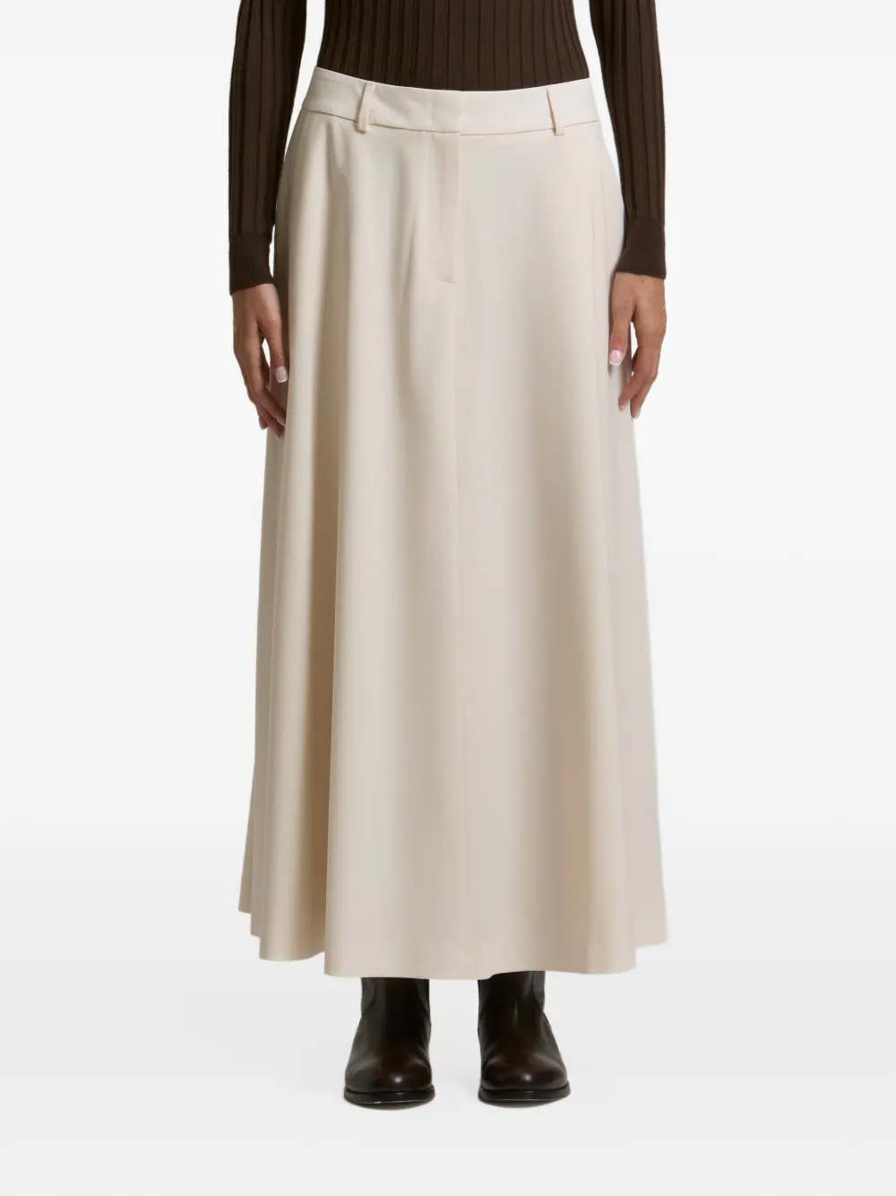 Peserico Maxi-rok met A-lijn en riemlussen Beige