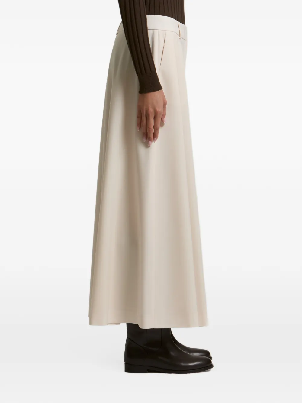Peserico Maxi-rok met A-lijn en riemlussen Beige