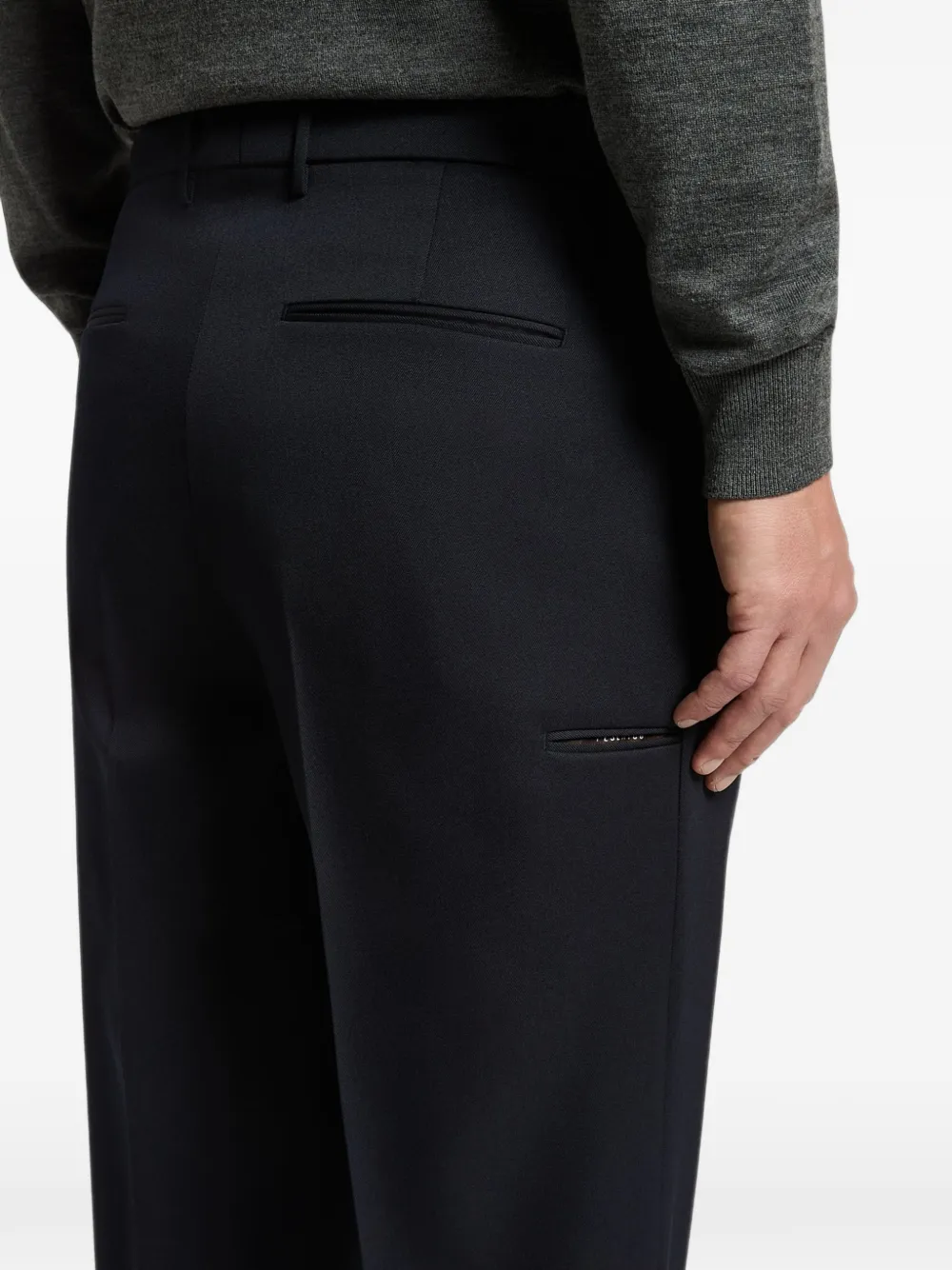 Peserico Broek met geplooid detail Blauw