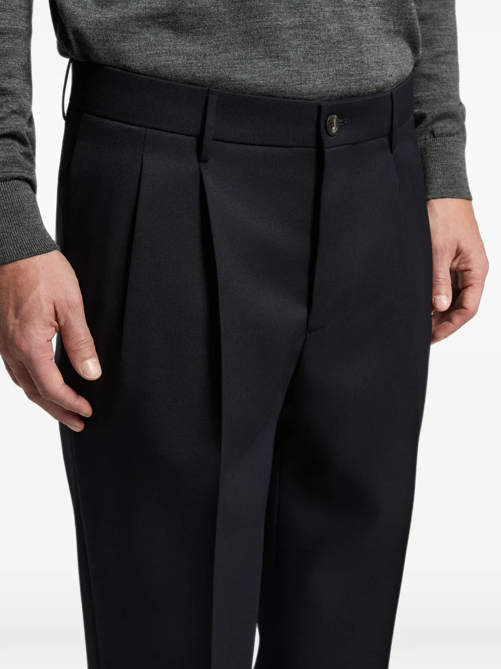 Peserico Broek met geplooid detail Blauw