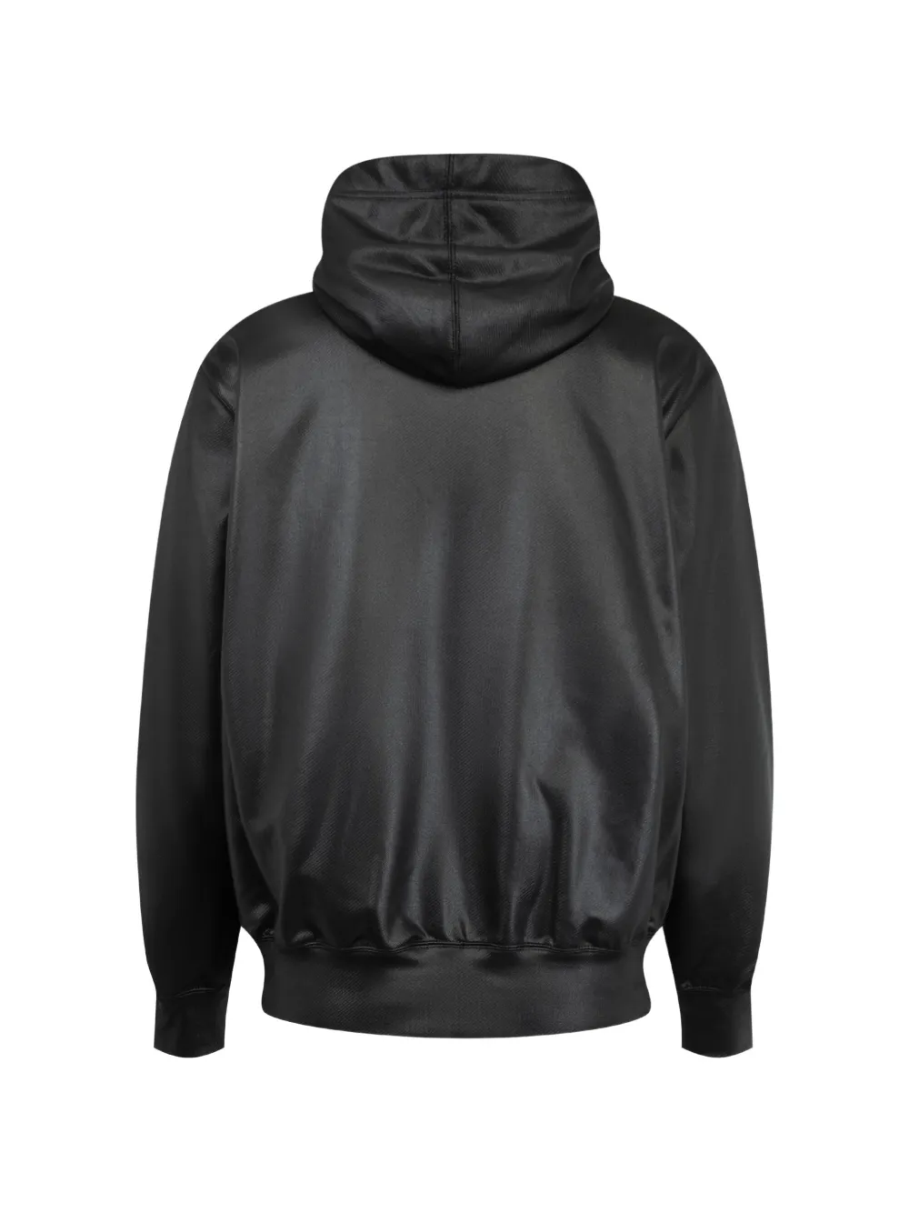 Comme des Garçons Homme Plus shine-finish drawstring hoodie Zwart