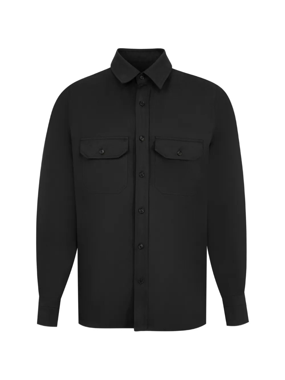TOM FORD silk twill military shirt - Black