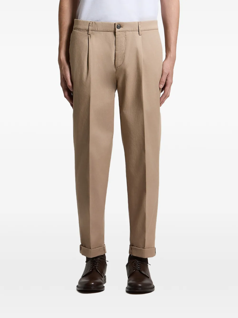 Peserico pleated turn-up trousers