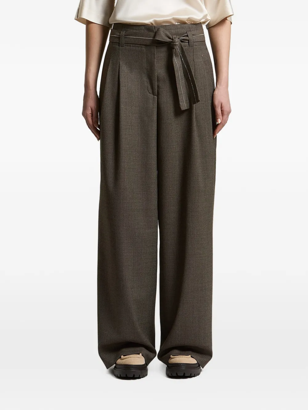 Peserico belted pleated trousers
