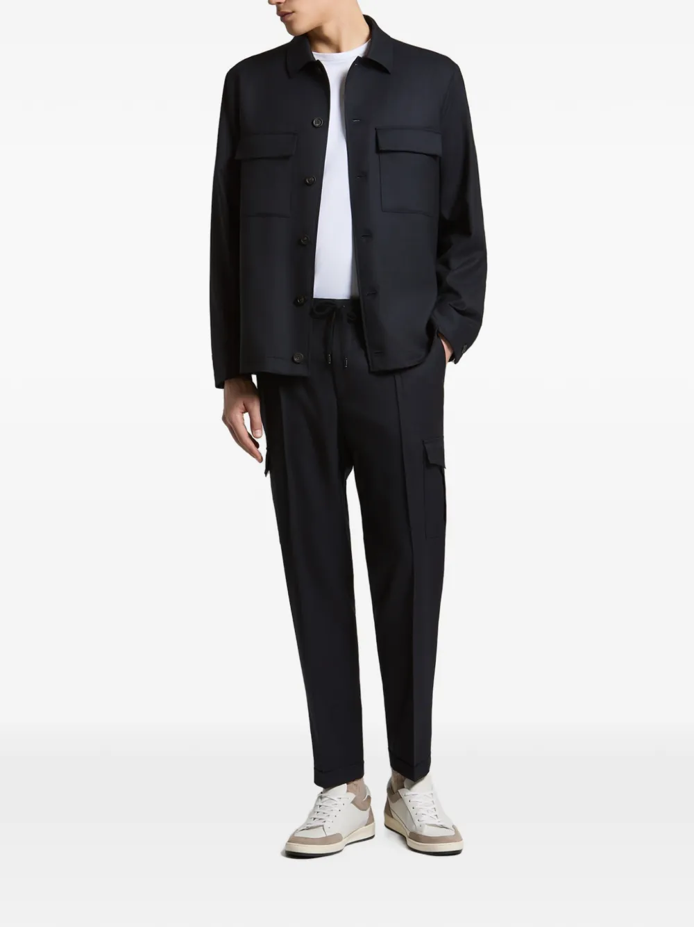 Peserico Button-up jack met borstzak Blauw