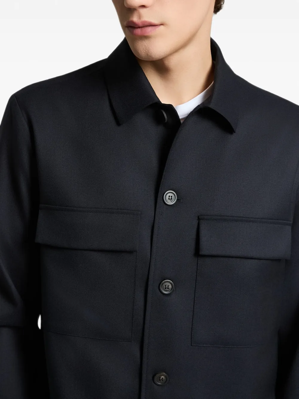 Peserico Button-up jack met borstzak Blauw