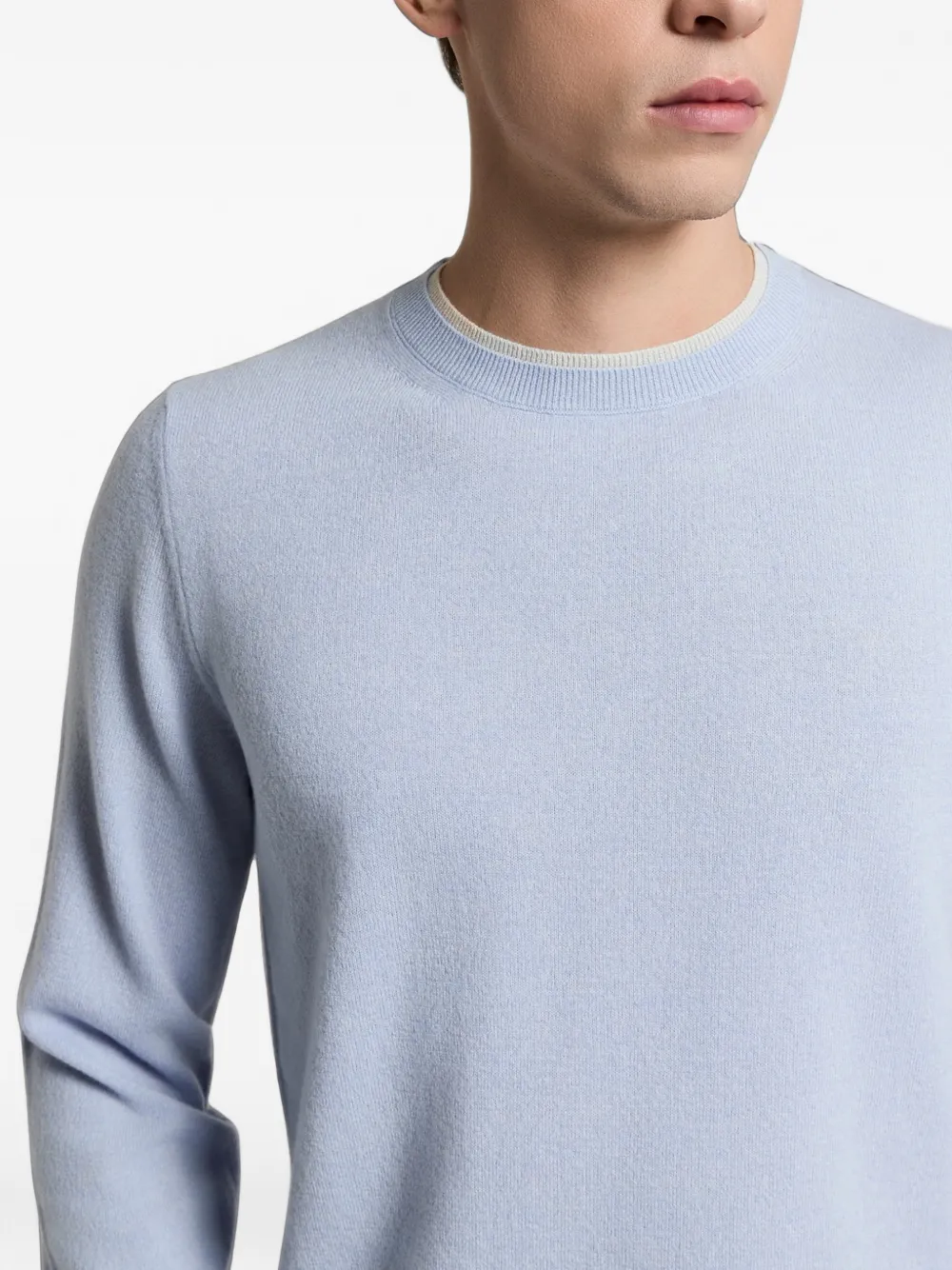 Peserico Trui met ronde hals en geribbelde afwerking Blauw