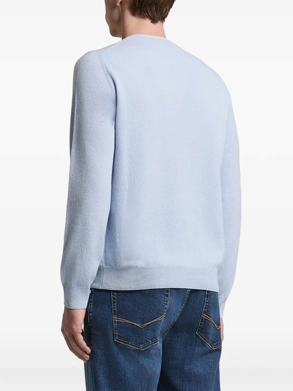 Peserico Trui met ronde hals en geribbelde afwerking Blauw