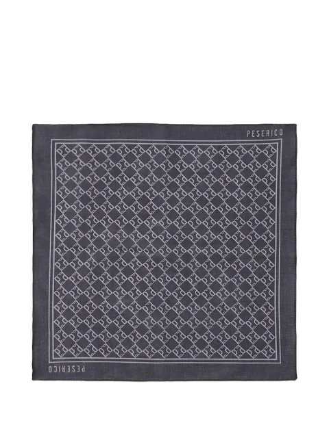 Peserico monogram-print pocket square