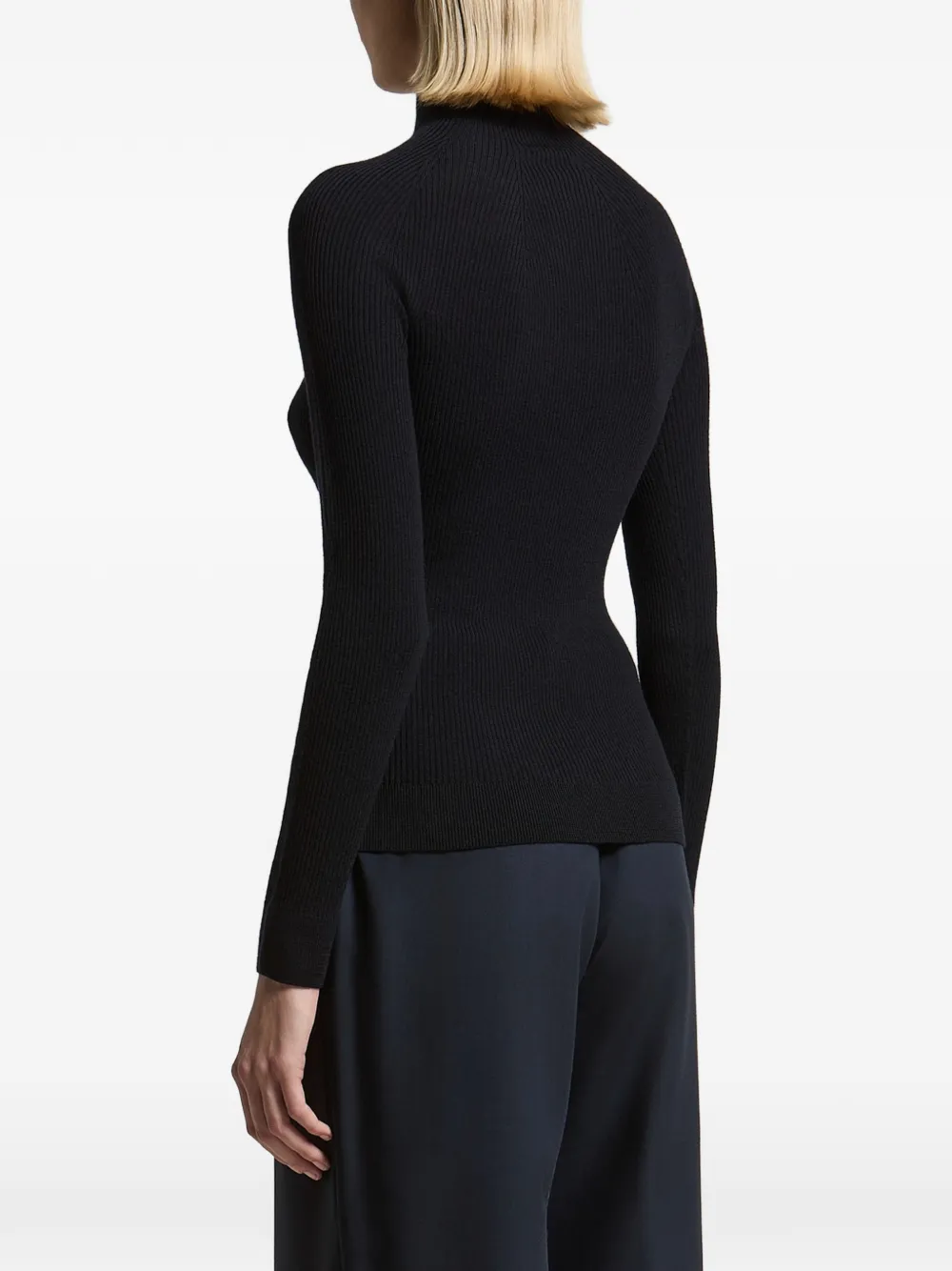 Peserico ribbed-knit high-neck sweater Zwart