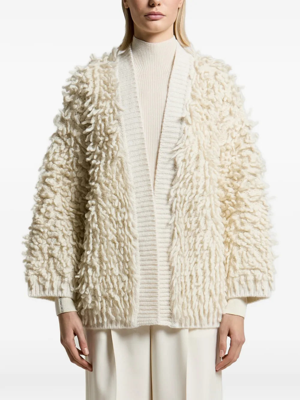 Peserico shaggy knit cardigan - Neutrals