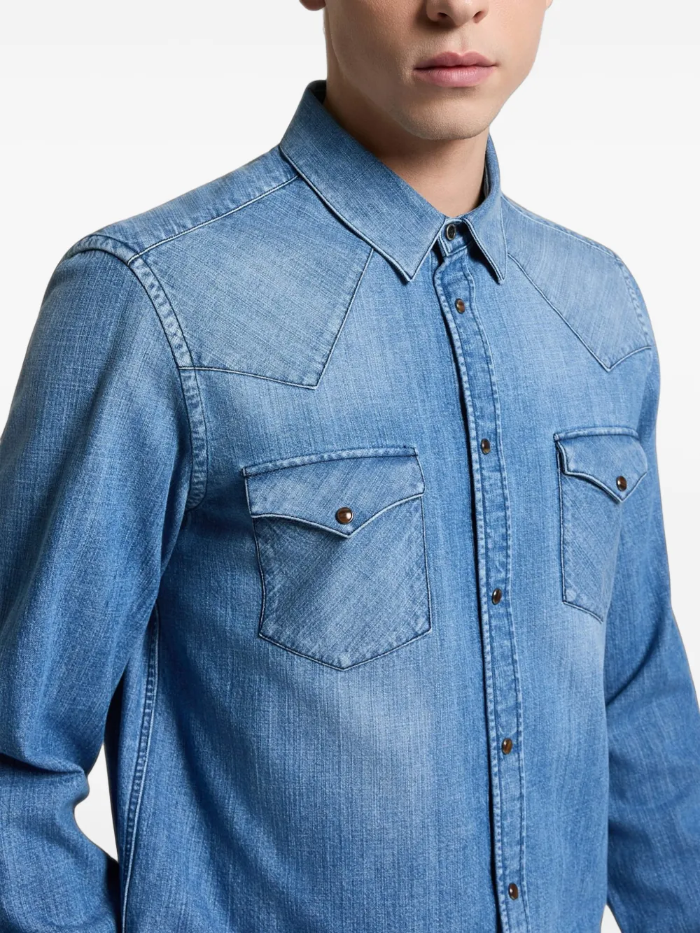 Peserico Denim overhemd Blauw