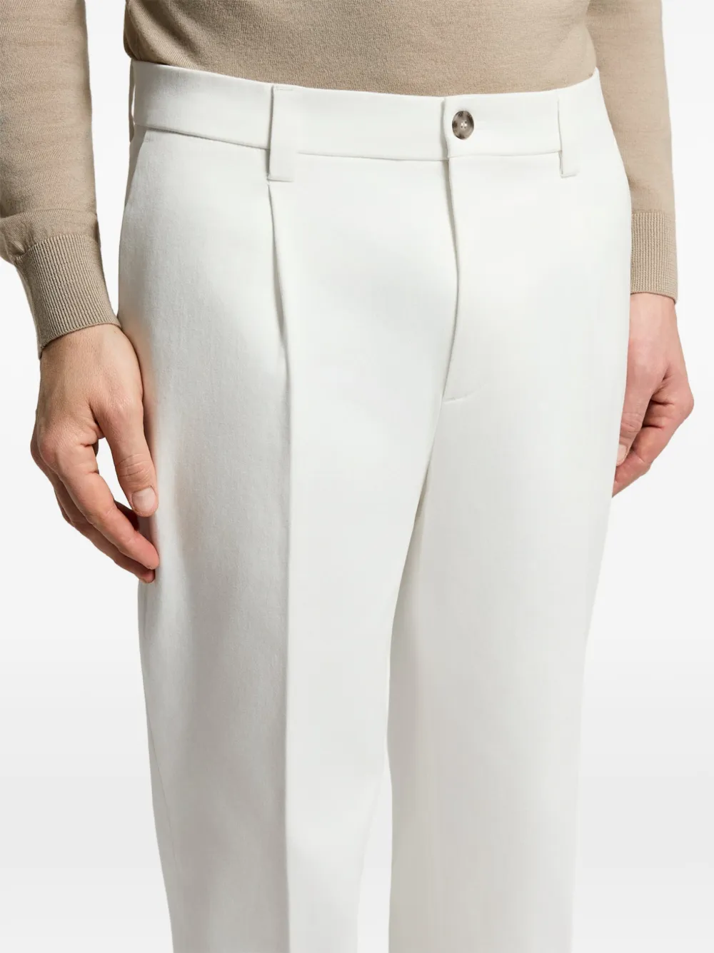 Peserico Straight broek met plooien Wit