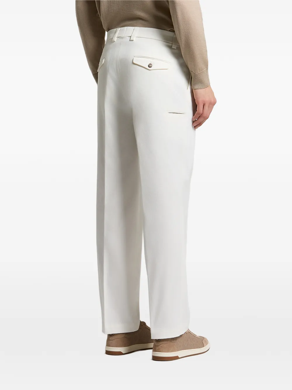 Peserico Straight broek met plooien Wit