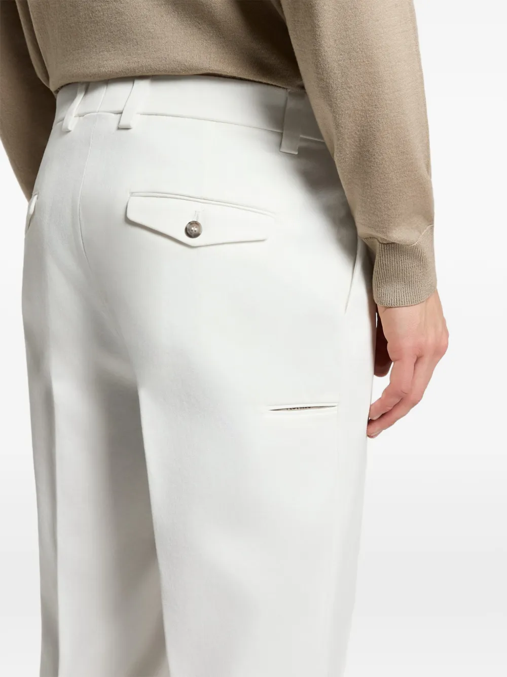 Peserico Straight broek met plooien Wit