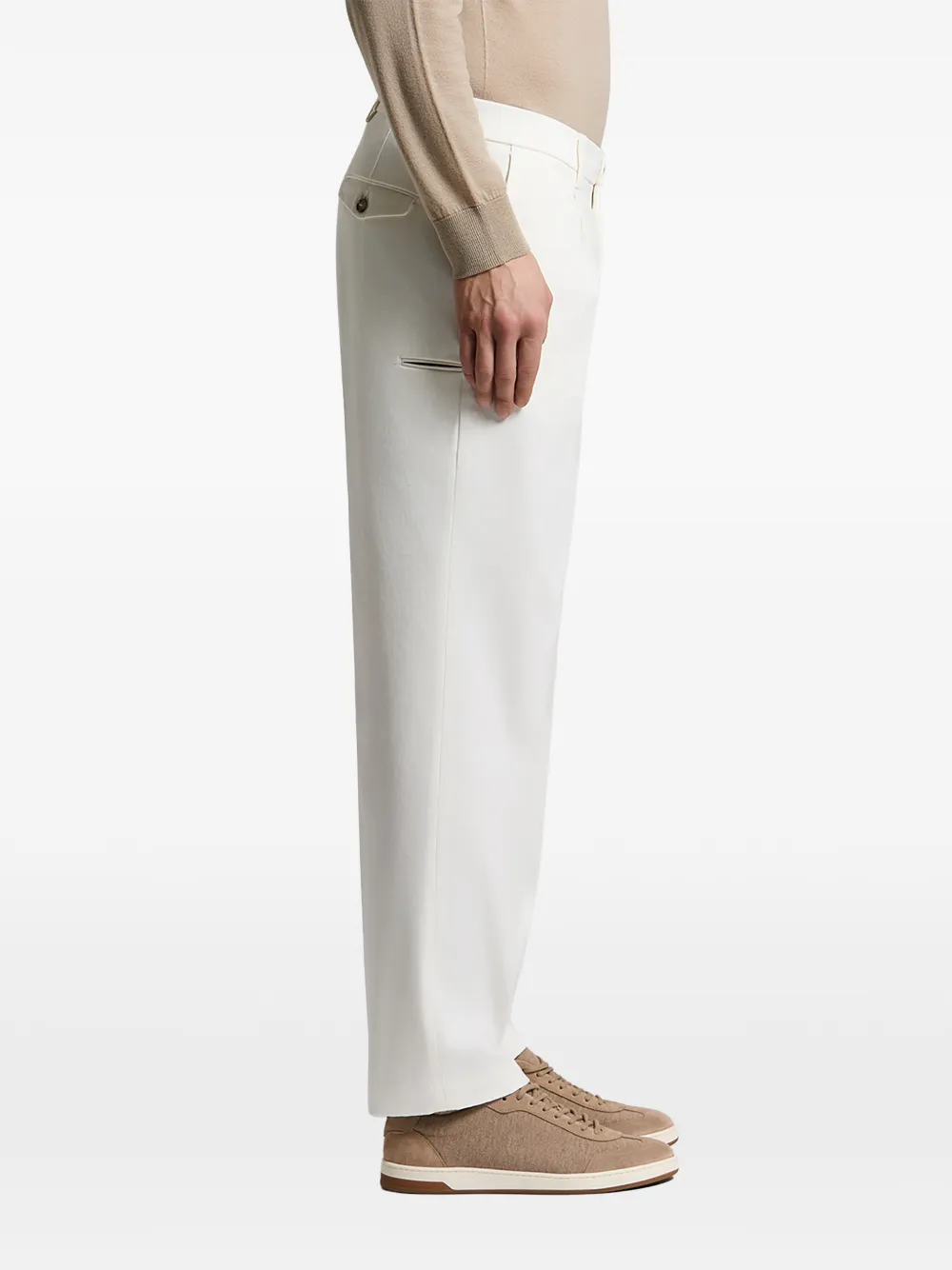 Peserico Straight broek met plooien Wit