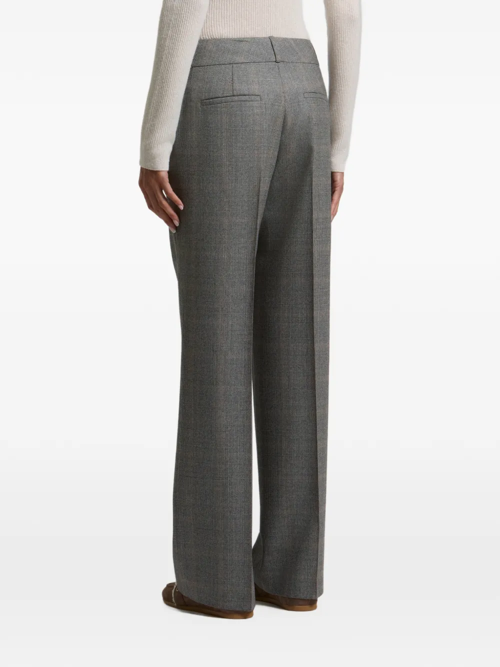 Peserico Prince of Wales check tailored trousers Grijs