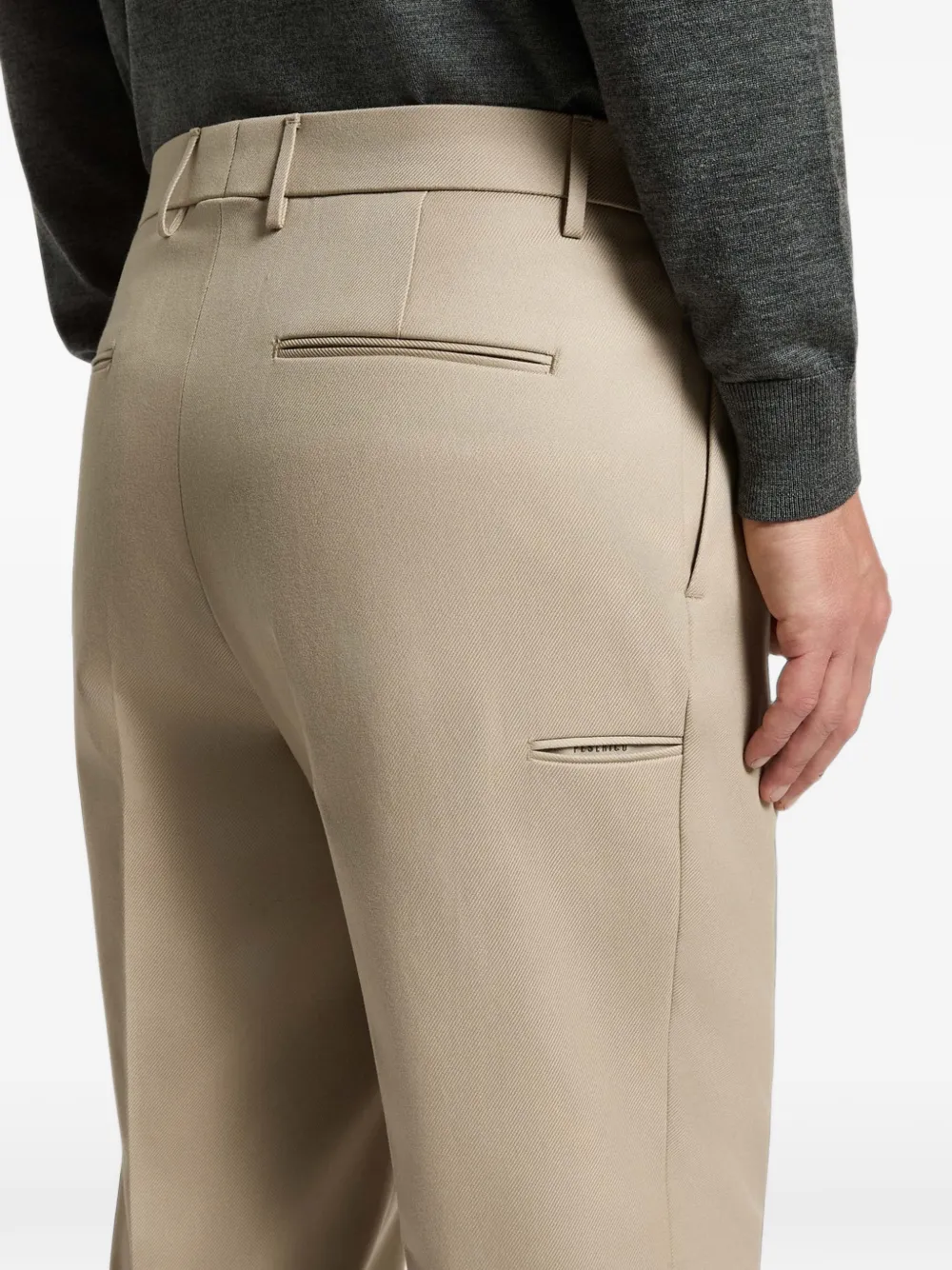 Peserico Geplooide pantalon met toelopende pijpen Beige