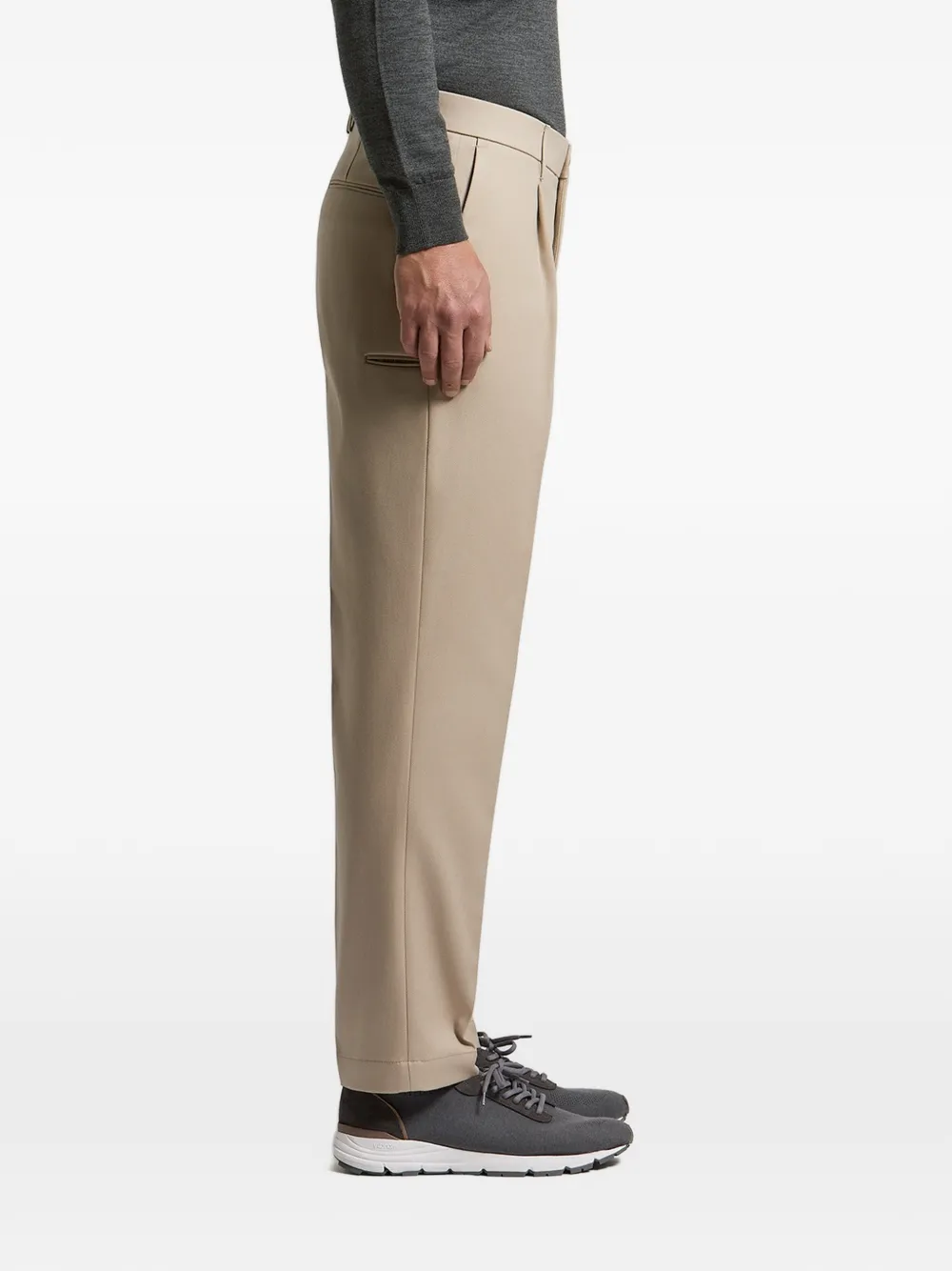 Peserico Geplooide pantalon met toelopende pijpen Beige