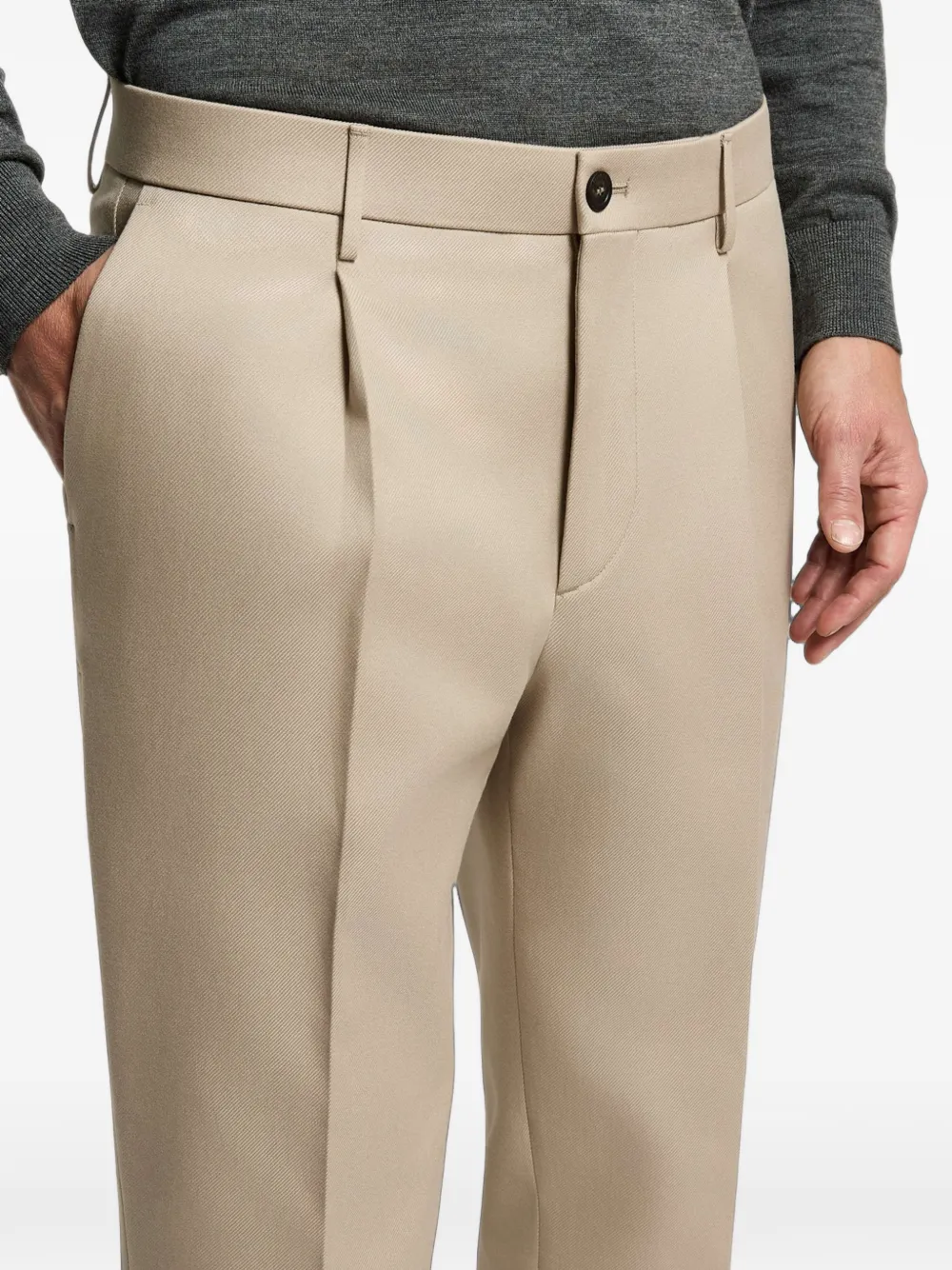 Peserico Geplooide pantalon met toelopende pijpen Beige