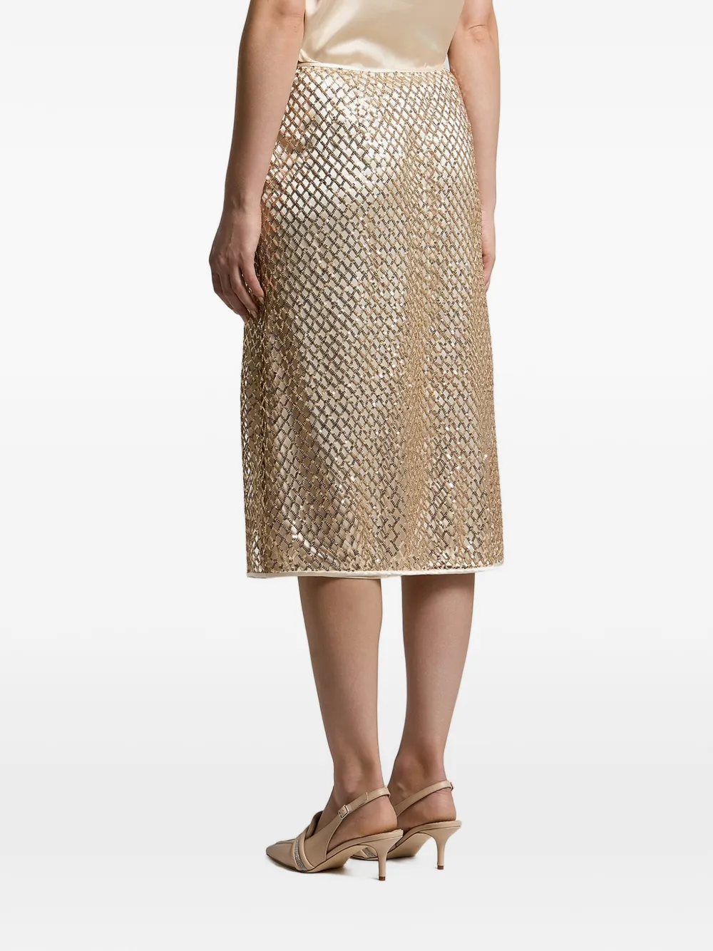Peserico Midi-rok met pailletten Goud