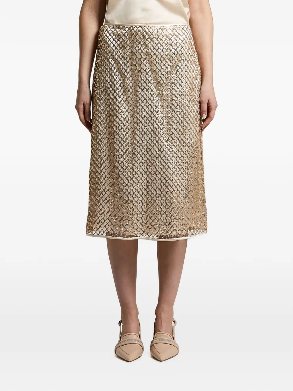 Peserico sequin-embellished midi skirt