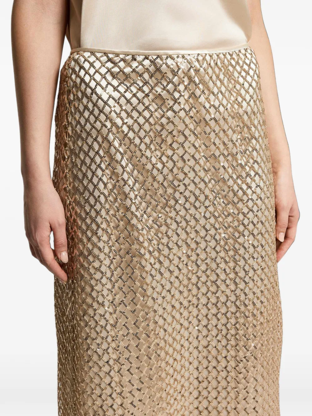 Peserico Midi-rok met pailletten Goud