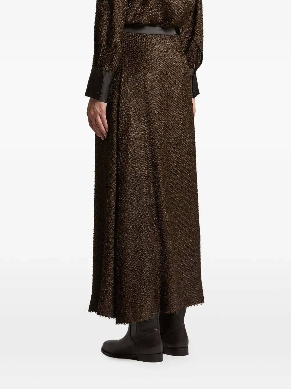 Peserico textured-finish maxi skirt Bruin