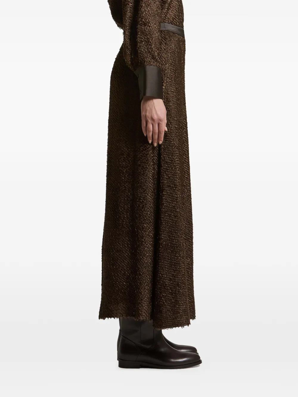 Peserico textured-finish maxi skirt Bruin