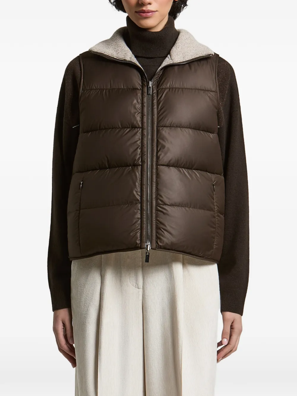 Peserico Omkeerbare bodywarmer Bruin