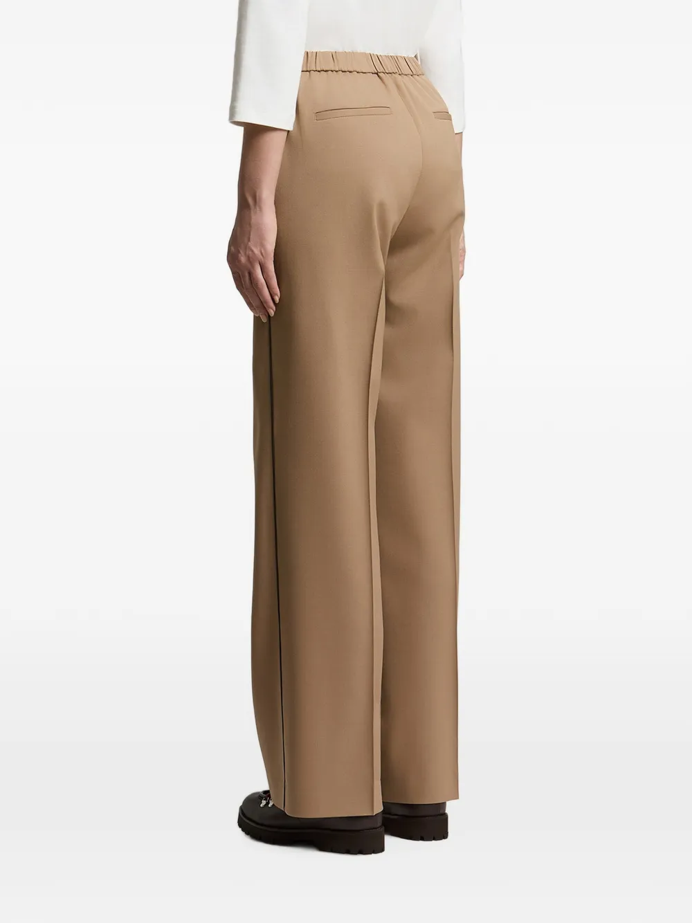 Peserico piped-trim elasticated-waistband trousers Beige