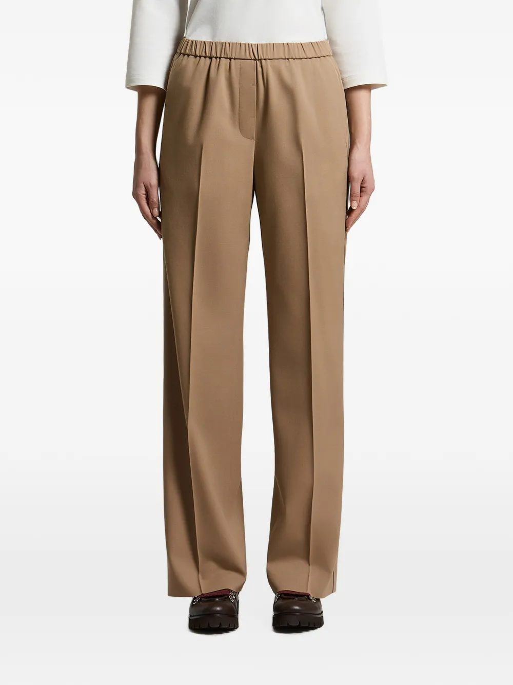Peserico piped-trim elasticated-waistband trousers