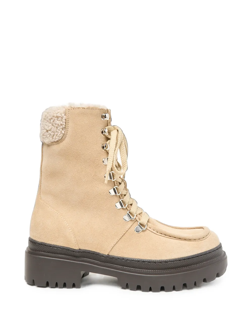 Peserico shearling-trim lace-up boots