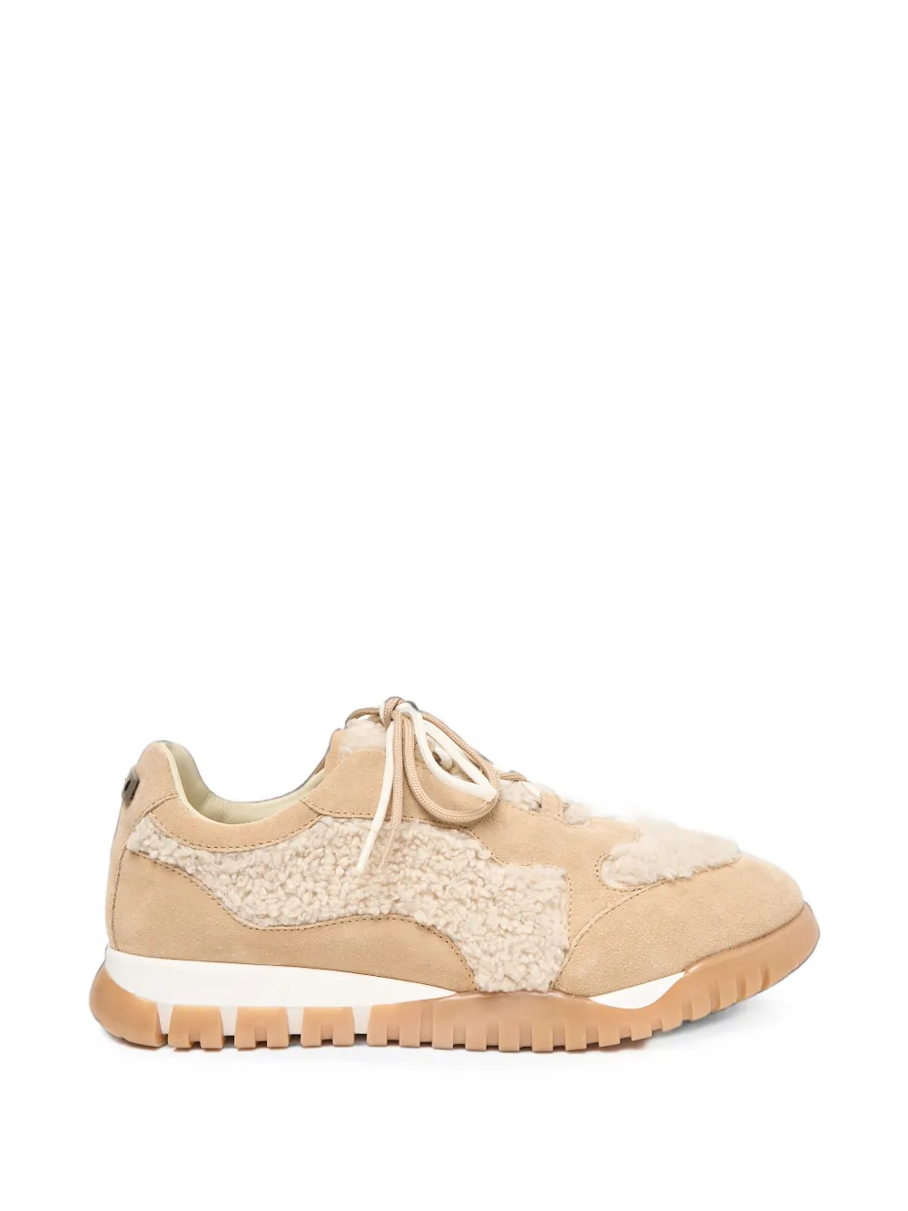 Peserico shearling-panel suede sneakers
