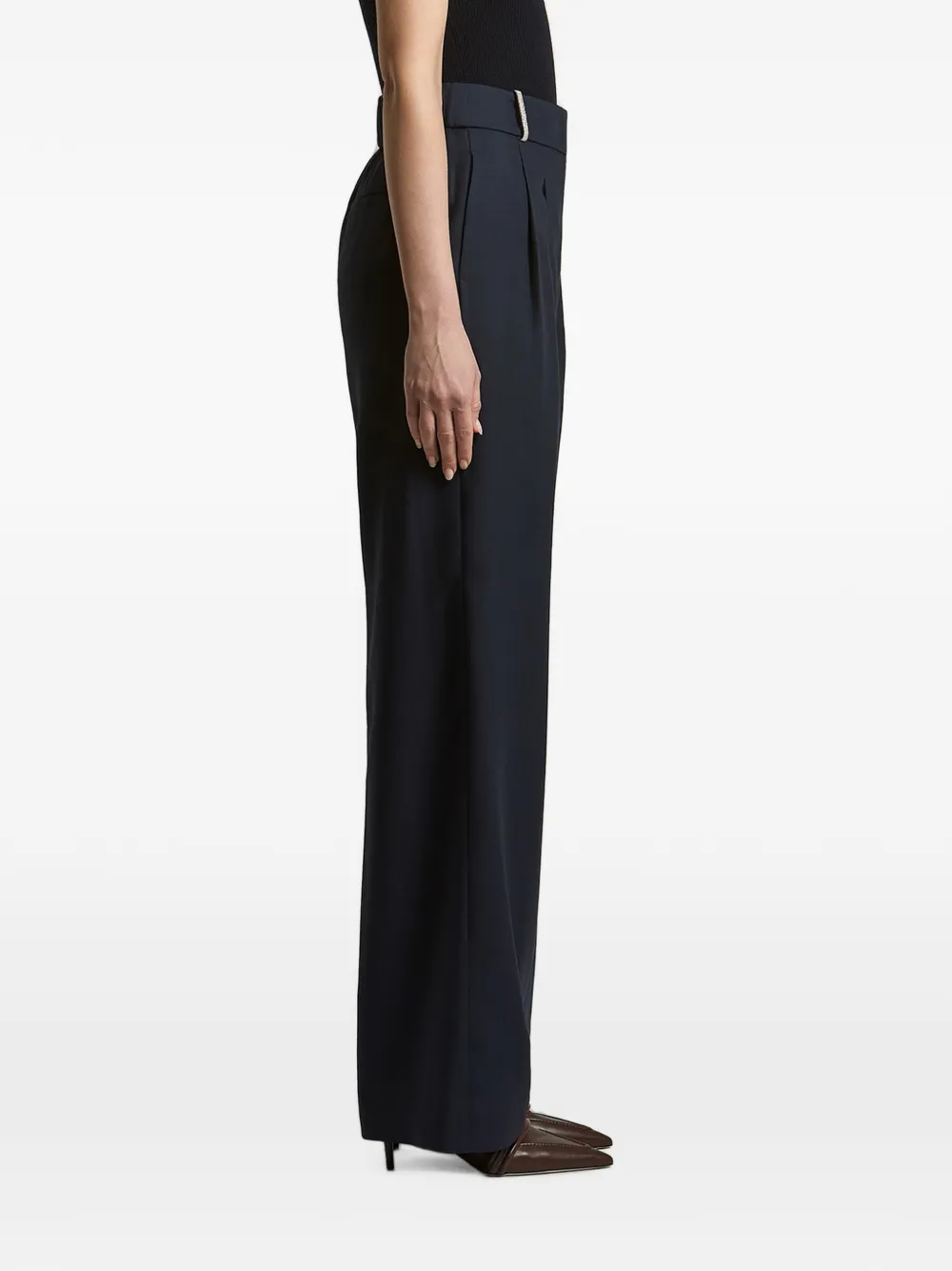 Peserico pleated wide-leg trousers Blauw