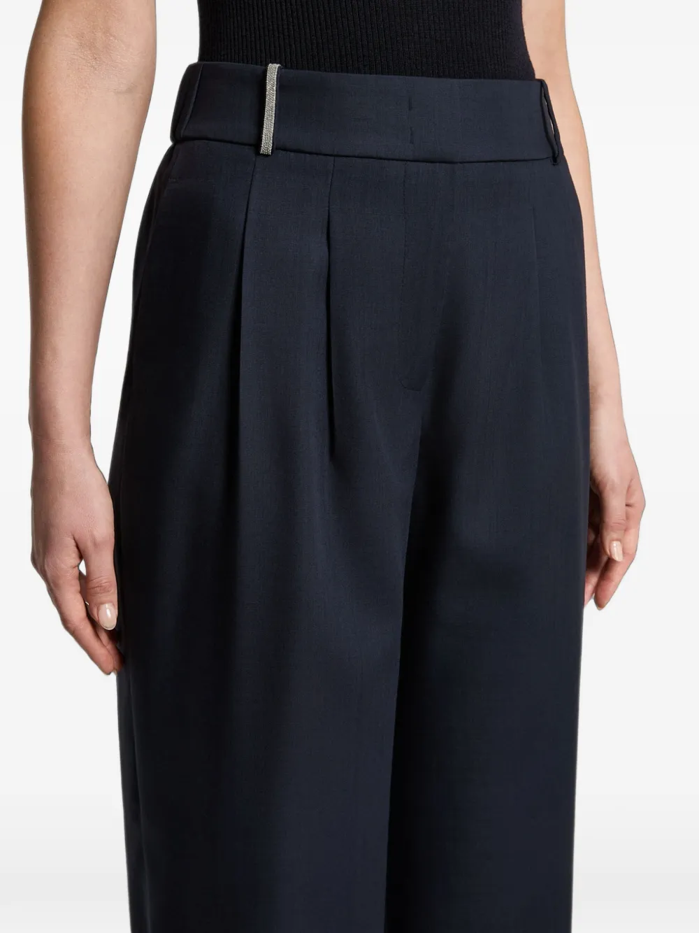 Peserico pleated wide-leg trousers Blauw
