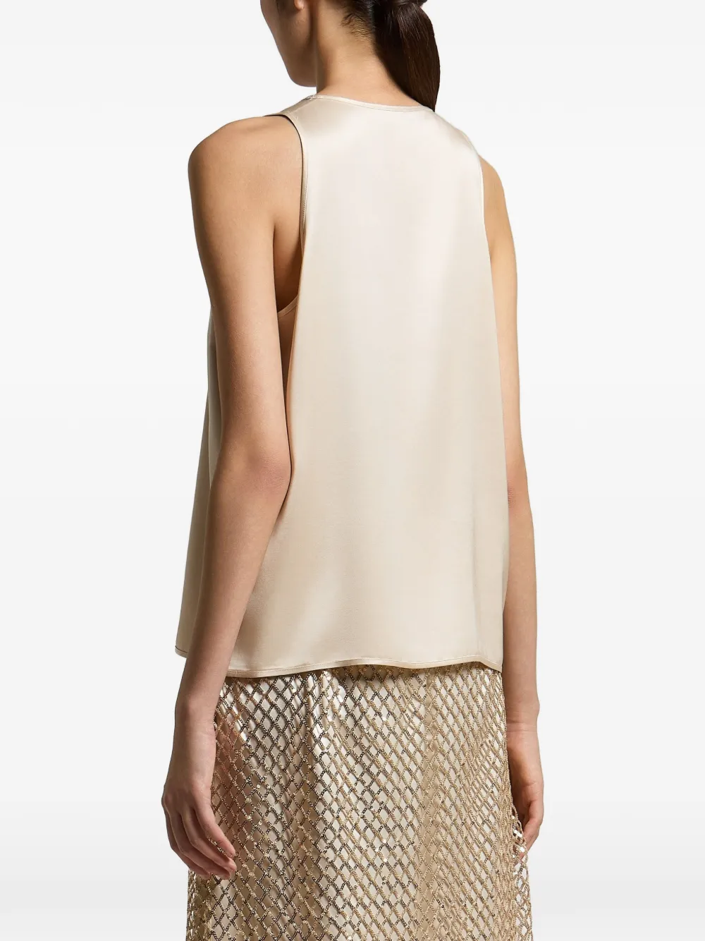 Peserico bead-trim sleeveless top Beige