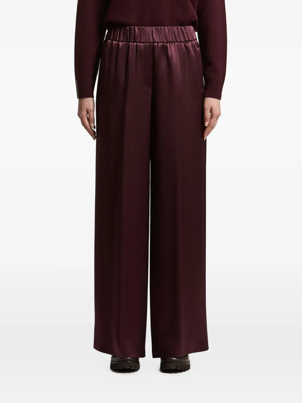Peserico satin-finish wide-leg trousers