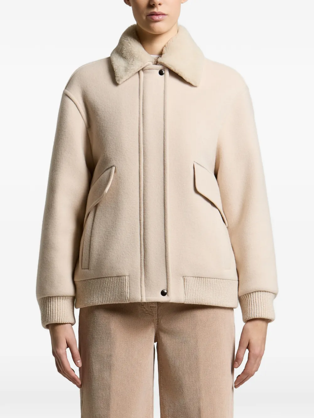 Peserico Bomber con colletto in shearling - Toni neutri