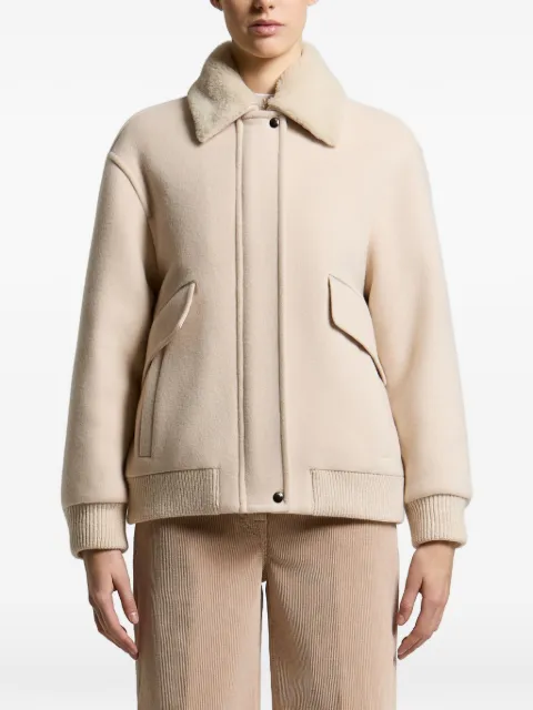 Peserico shearling-collar bomber jacket