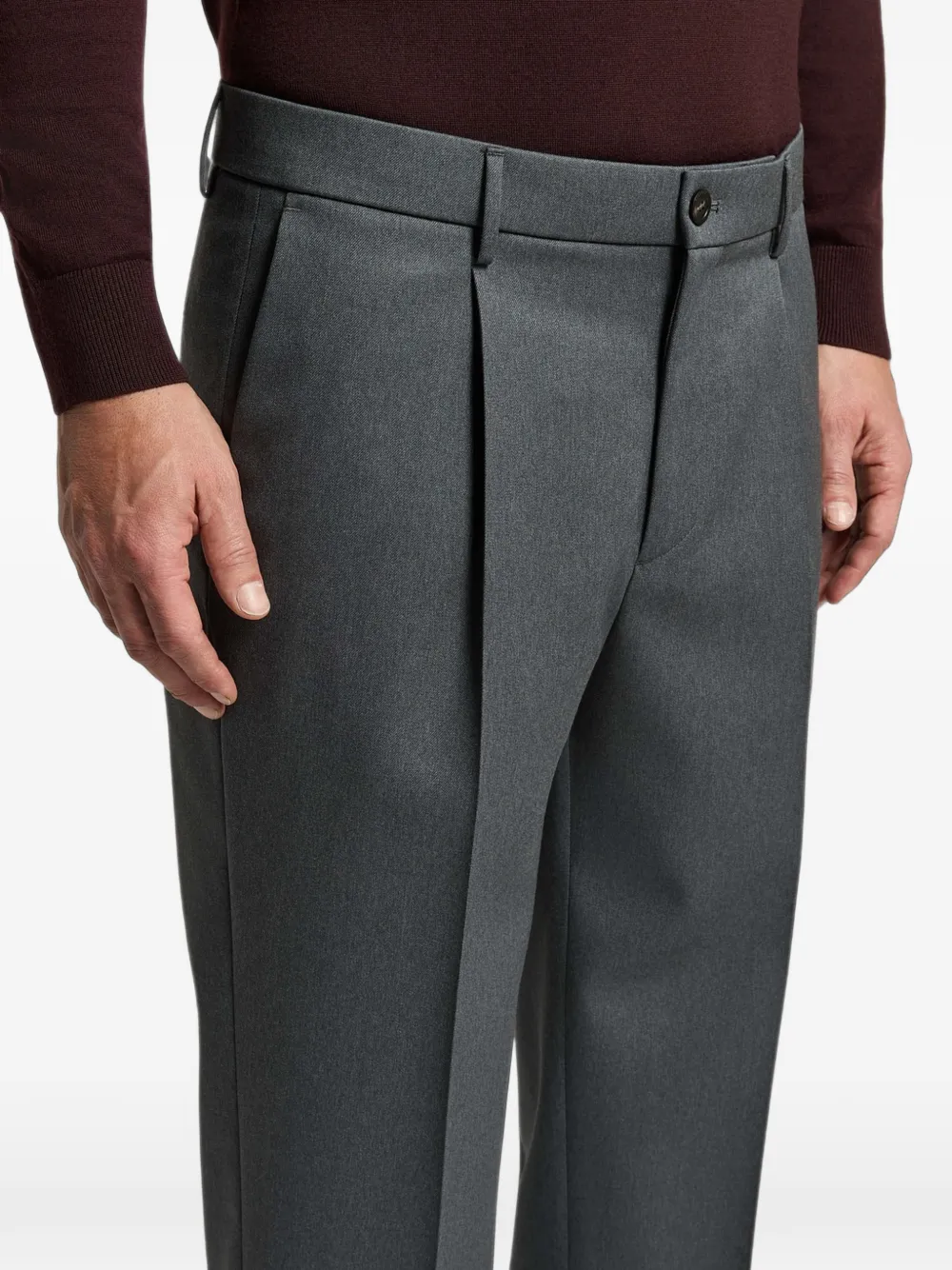 Peserico Cropped plooibroek Grijs