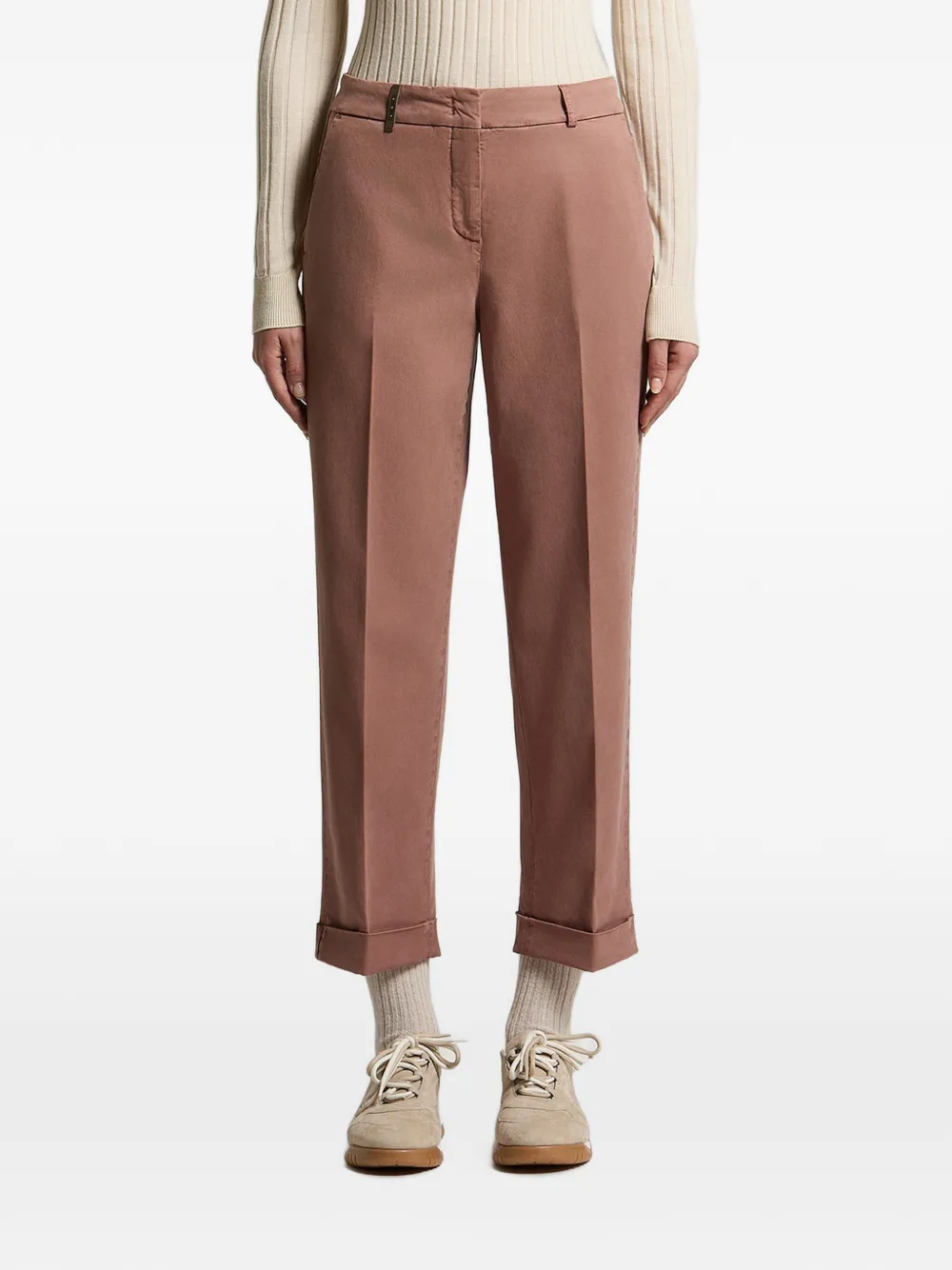 Peserico pressed-crease turned-up trousers