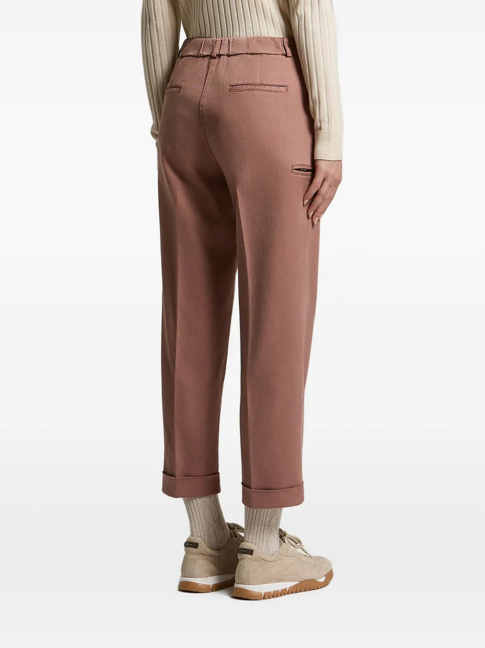 Peserico Geplooide broek met omgeslagen pijpen Roze