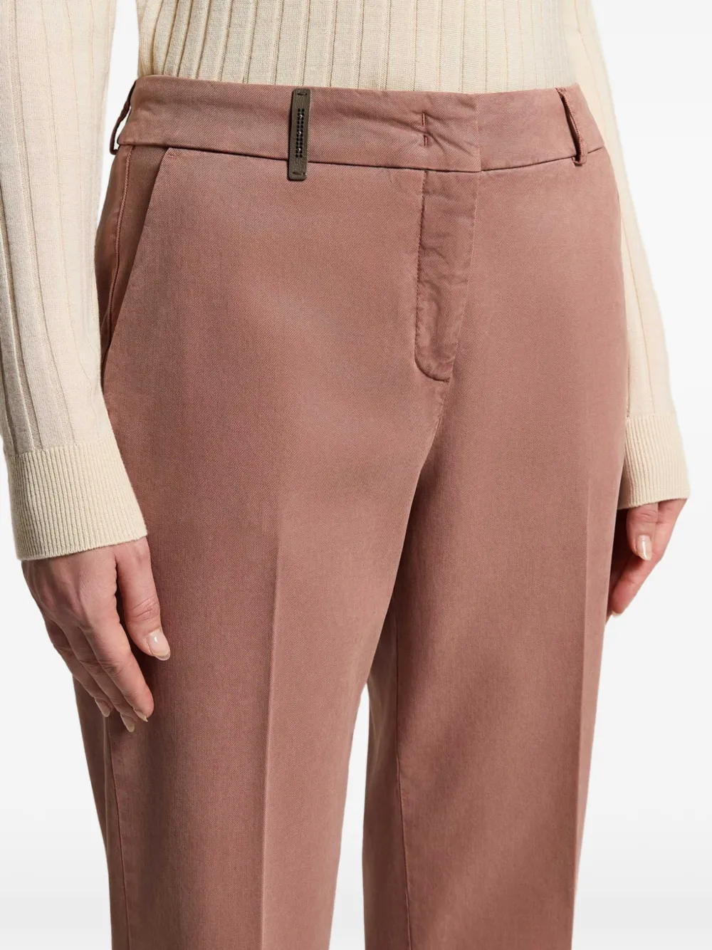 Peserico Geplooide broek met omgeslagen pijpen Roze