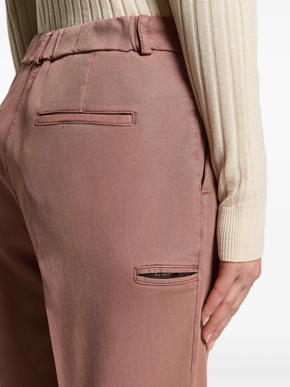 Peserico Geplooide broek met omgeslagen pijpen Roze