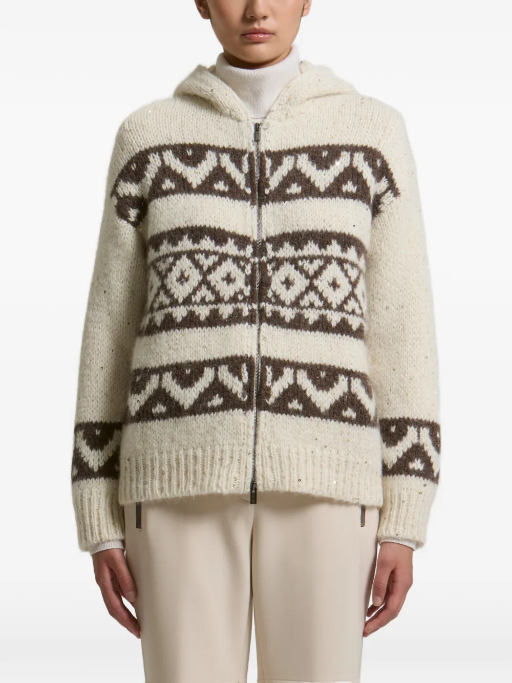 Peserico Vest verfraaid met pailletten Beige