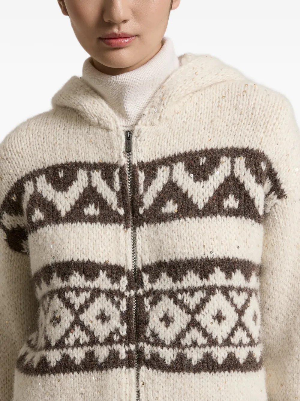 Peserico Vest verfraaid met pailletten Beige