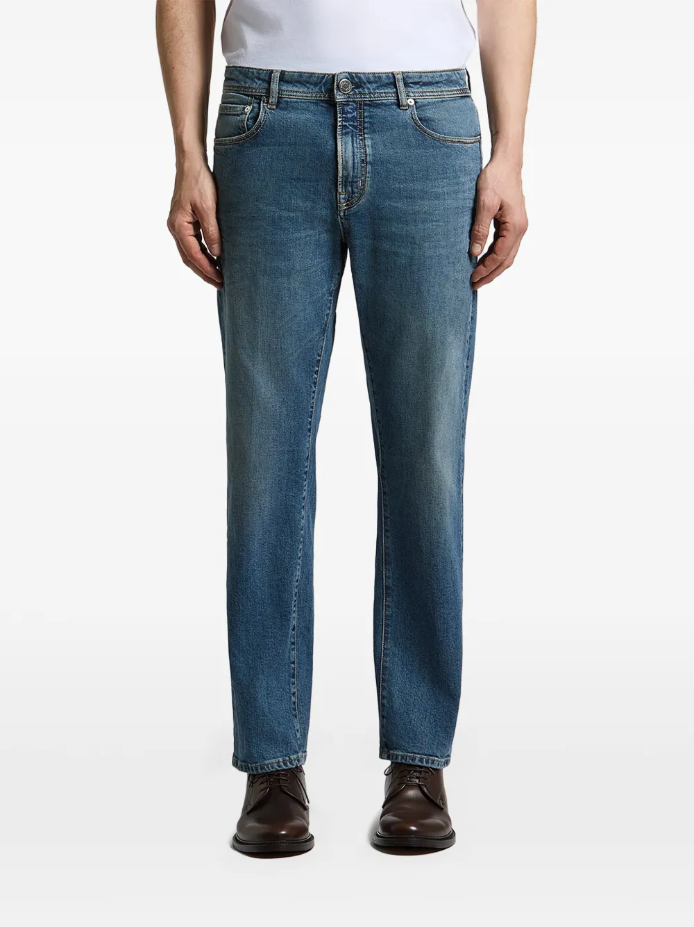 Peserico faded-effect straight-leg jeans