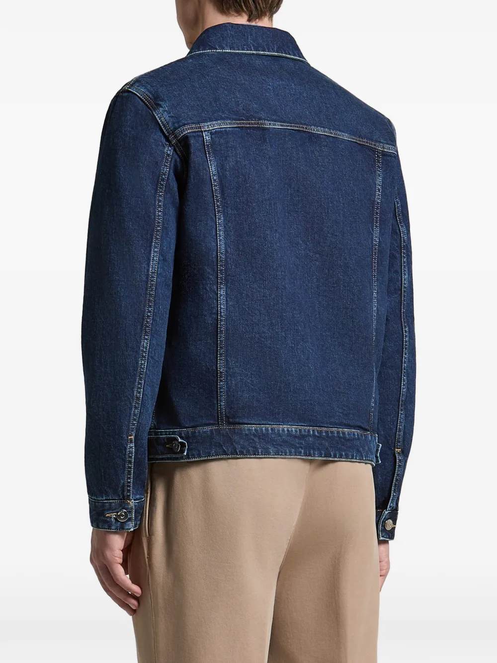 Peserico Button-up denim jack Blauw