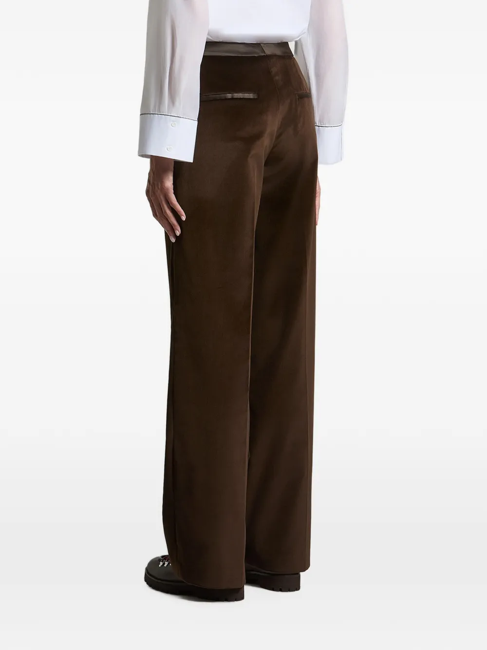 Peserico Broek met fluwelen-effect Bruin